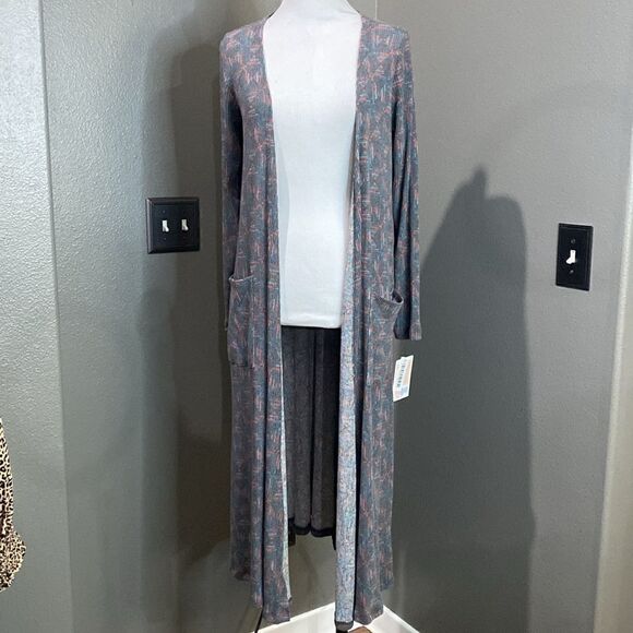 NWT Lularoe Sarah Open Front Longline Cardigan Geo Print - Picture 13 of 14